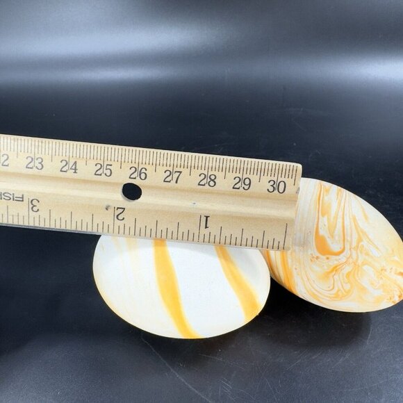 Vintage Nemadji Pottery Hand Made Ceramic Swirl Egg Shaped Figurine Set 2 USA - Picture 5 of 14